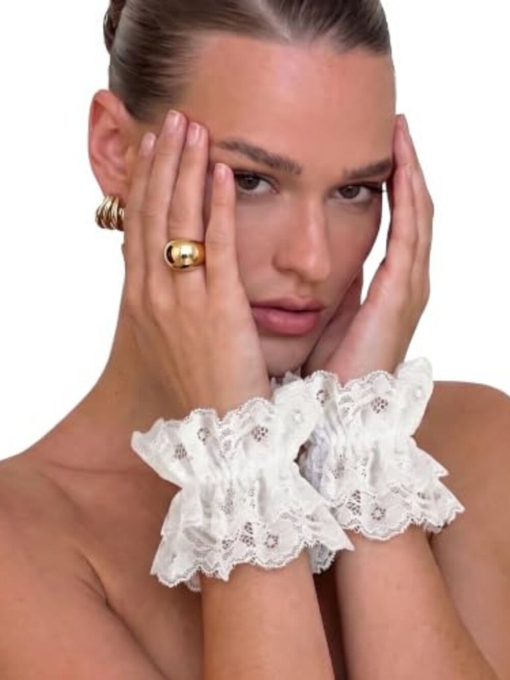 Lace Gloves Wrist Cuff Bracelet for Wedding Gothic Cosplay Halloween